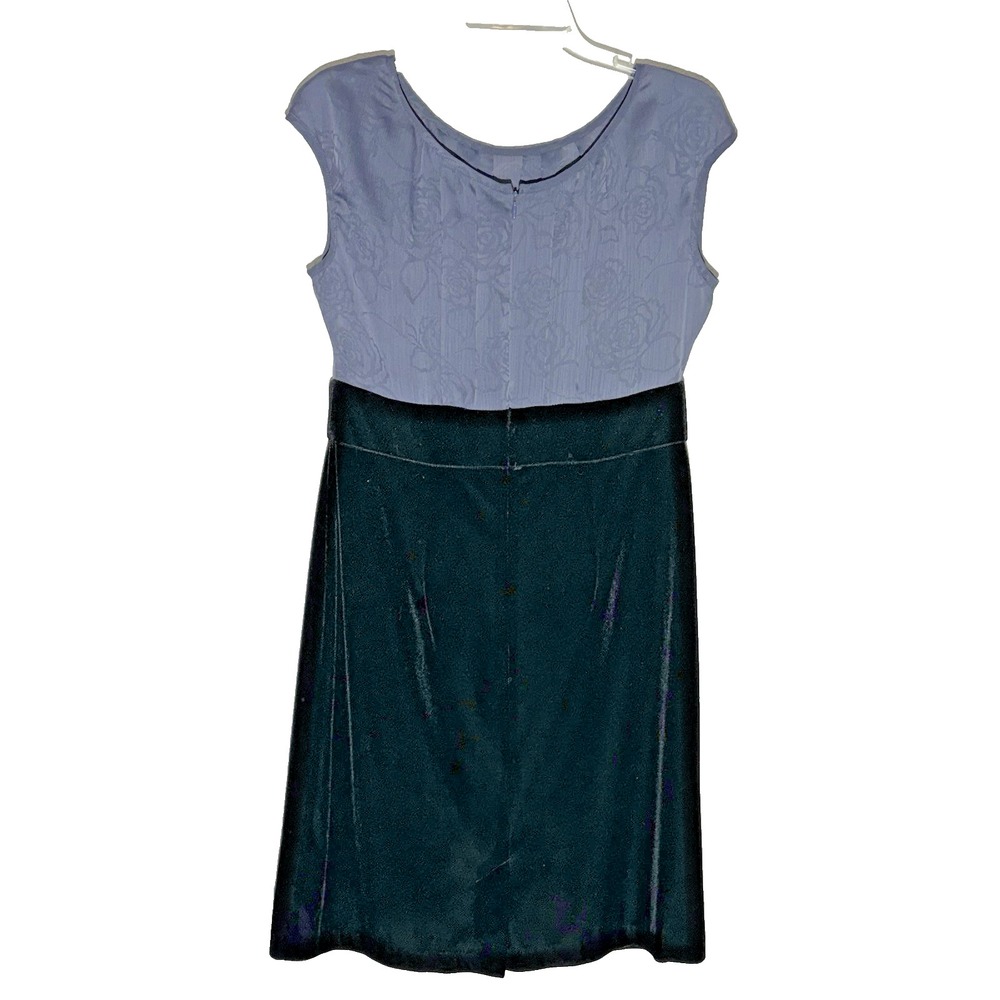 AGB Dress Size 12 Cap Sleeve Floral Satin Top Velvet Black Skirt‎ Whimsey Goth - Picture 2 of 8